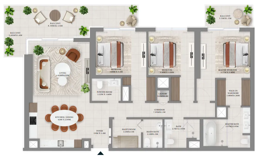 Emaar Vida Residences Hillside floor plan