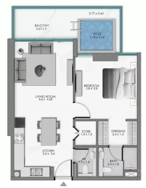1 bed