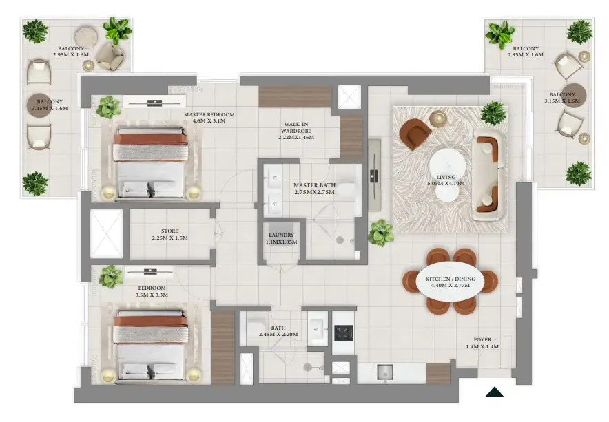 Emaar Vida Residences Hillside floor plan