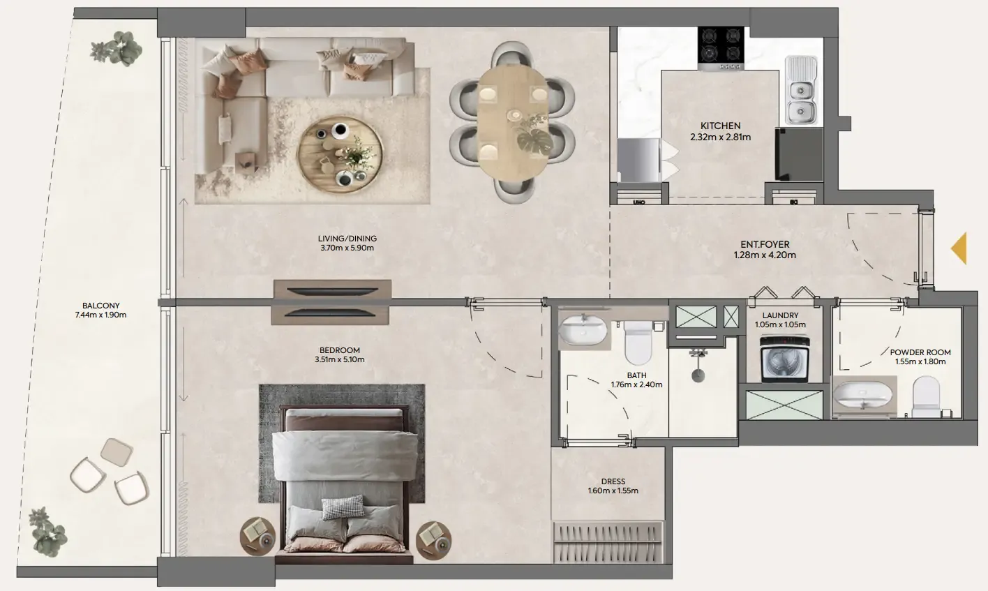 1 bed