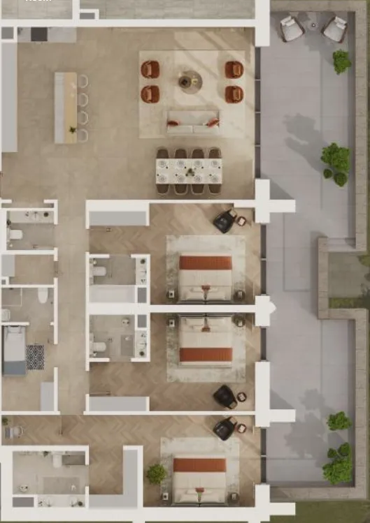 3 bedrooms floor plan