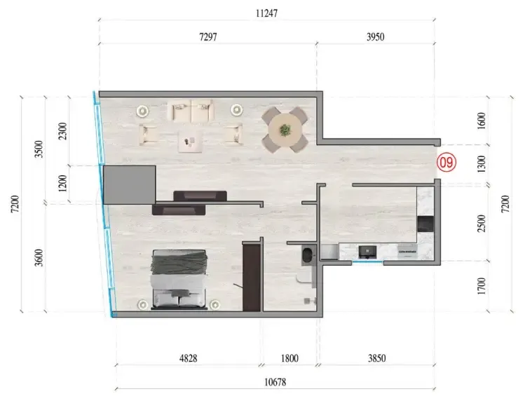 1 bed