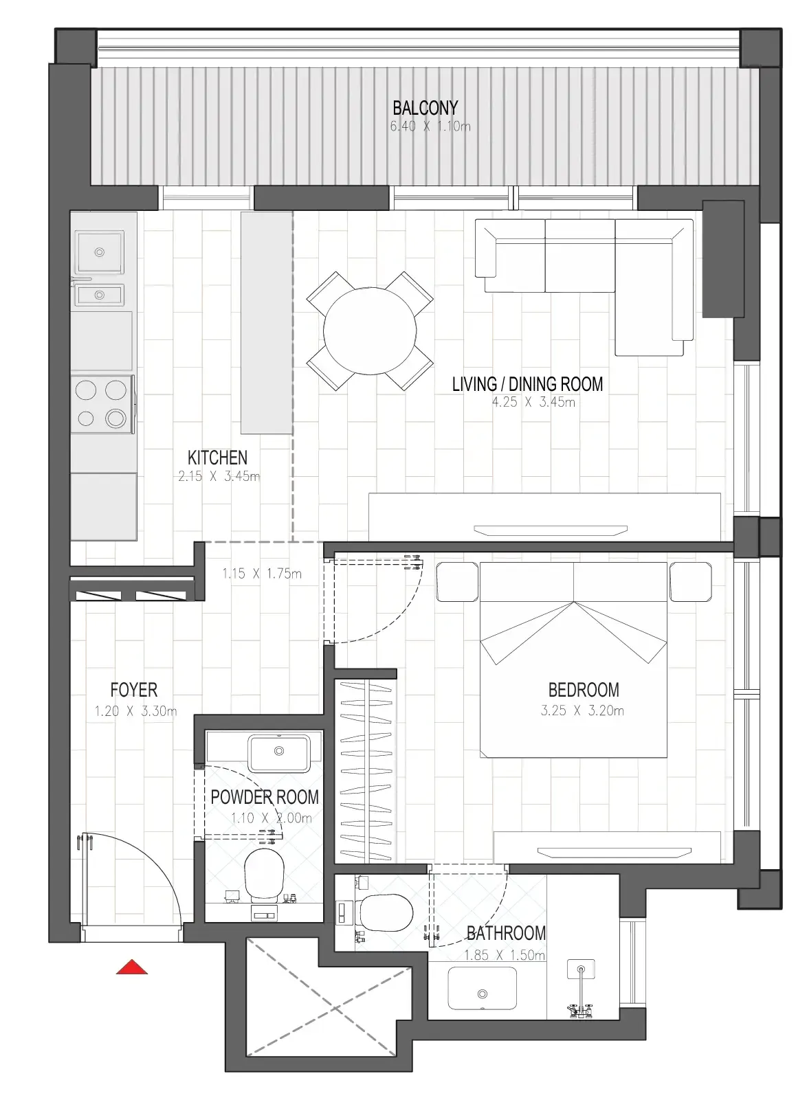 1 bed