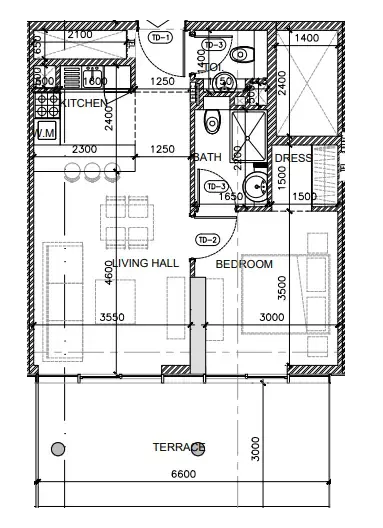 1 bed