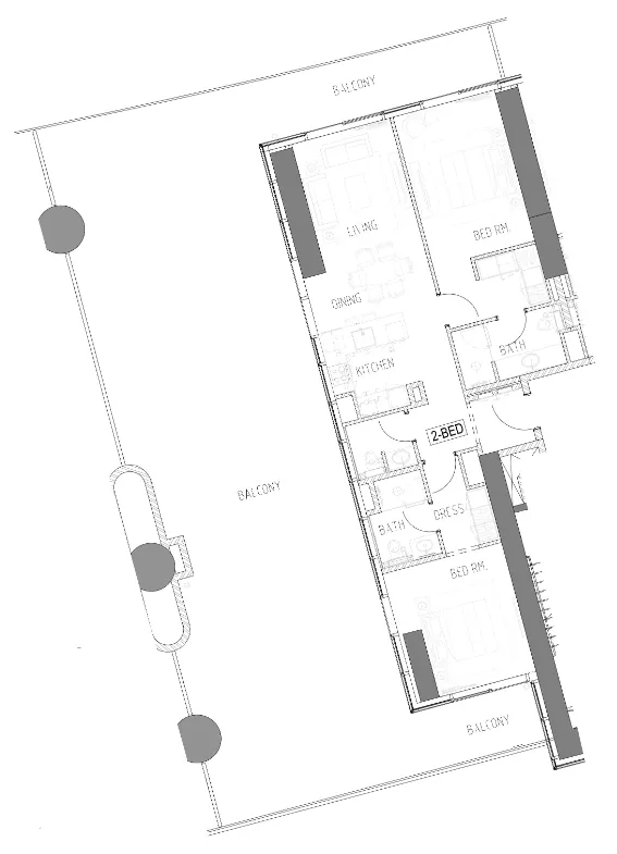 DAMAC Damac Bay 2 2BR floor plan