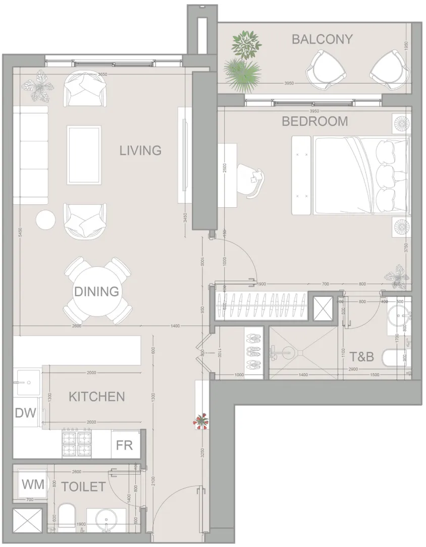 Object 1 AUREL1A Residence 1BR floor plan