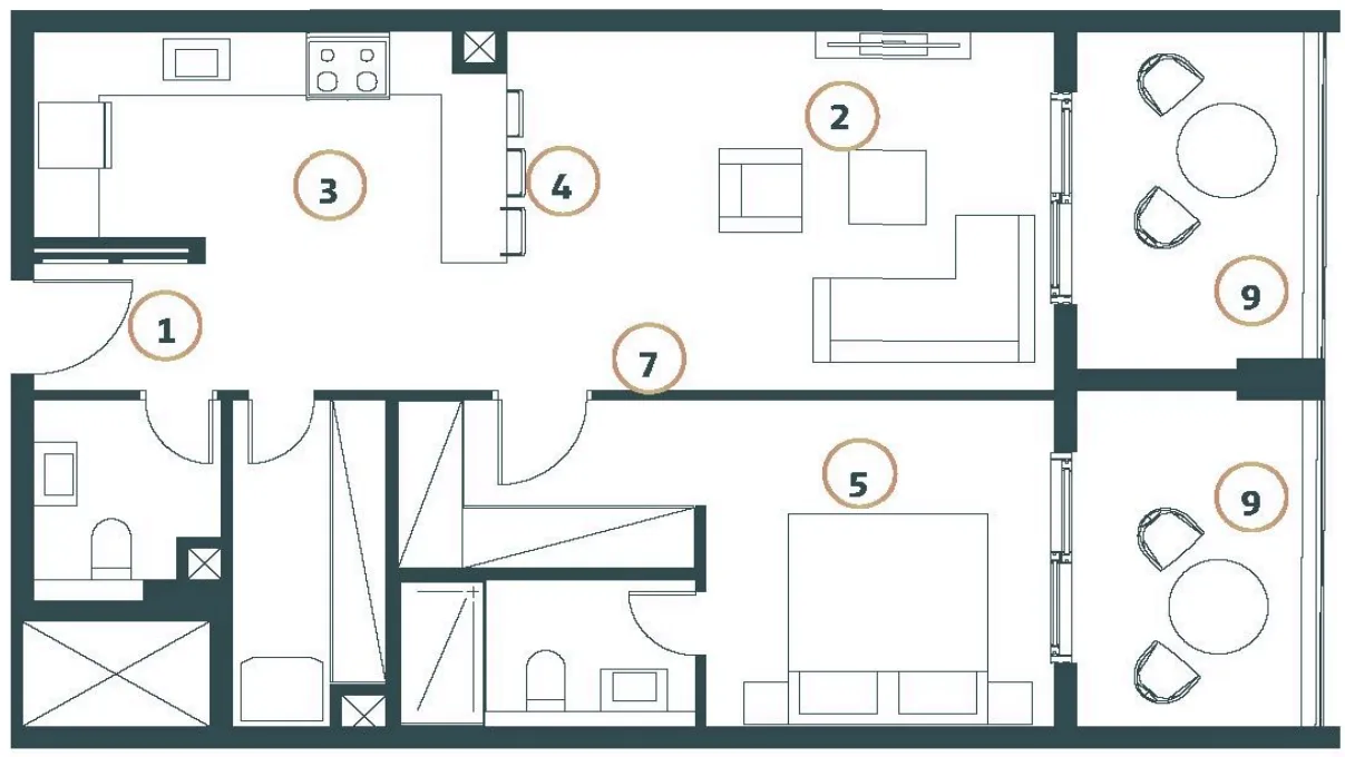 1 bedroom floor plan