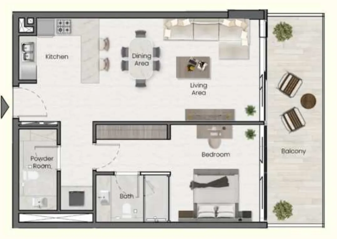 1 bed