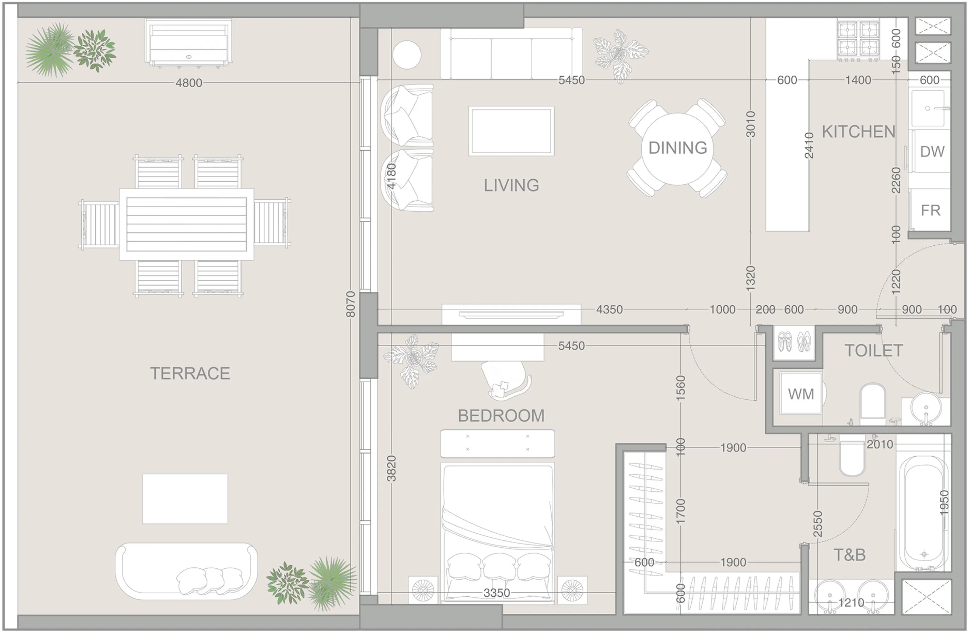 1 bed