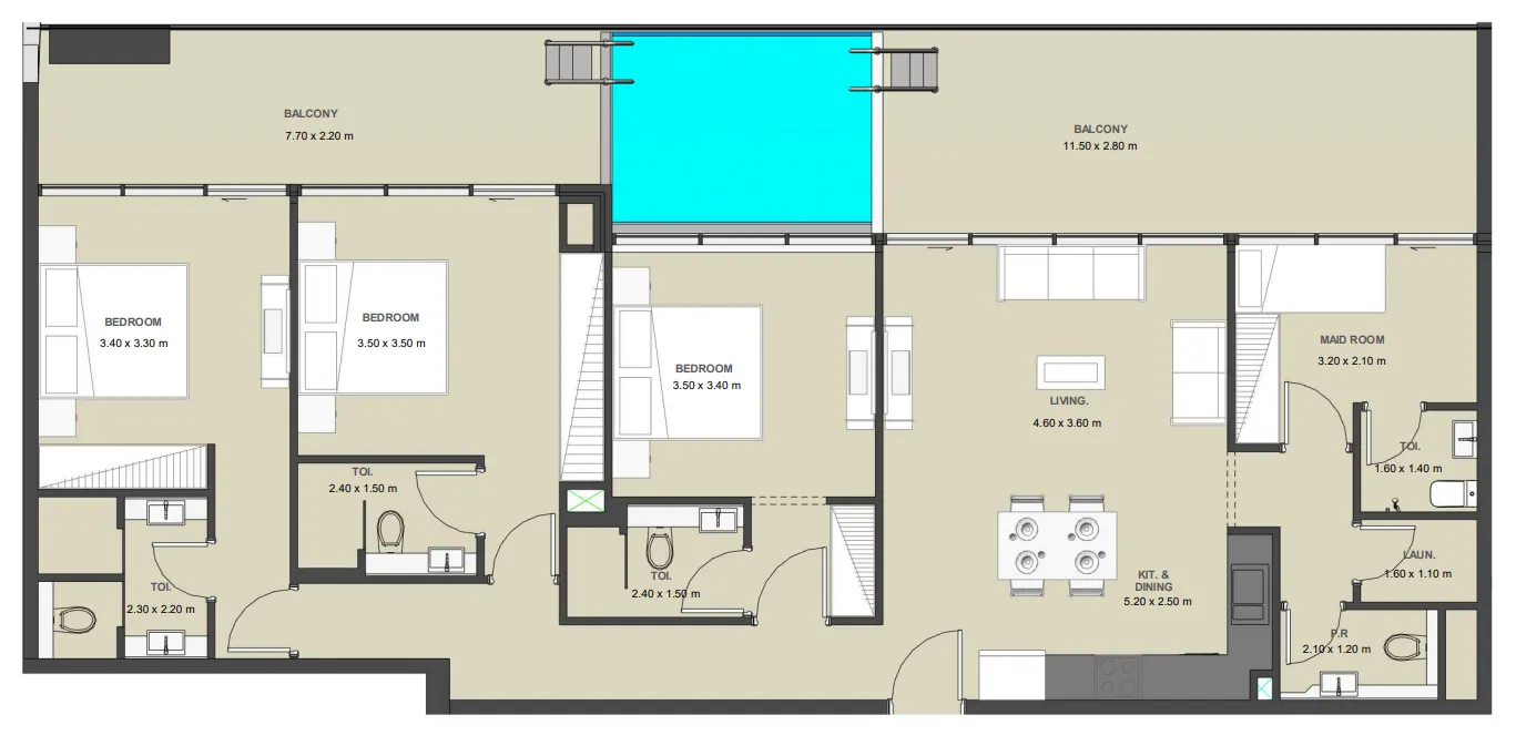 Lucky Aeon Lucky Oasis Residence 3BR floor plan