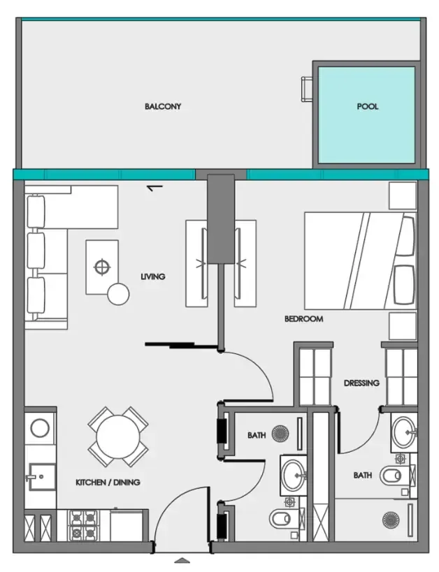 1 bed