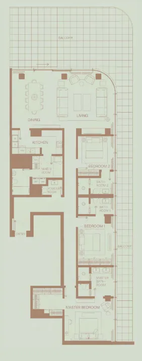 3 bedrooms floor plan