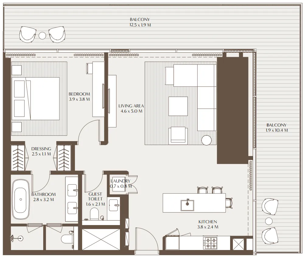 1 bed