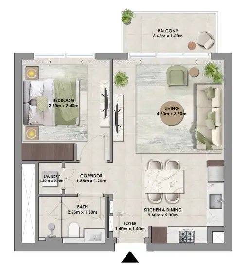 1 bed