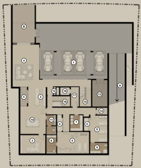 5 bedrooms floor plan