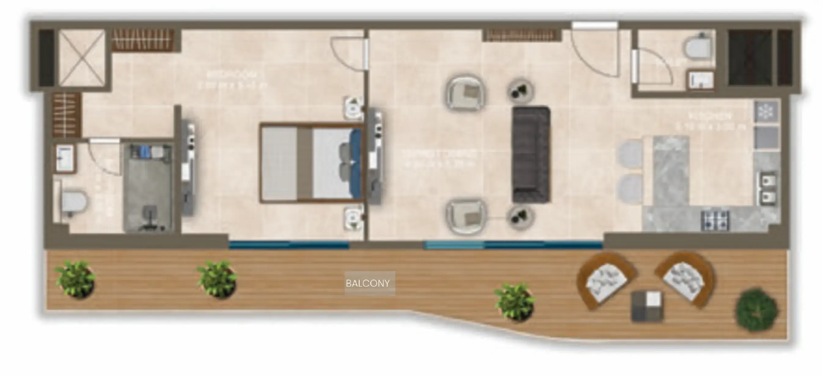 1 bedroom floor plan