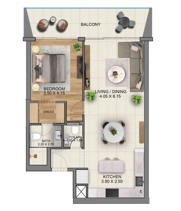 1 bed