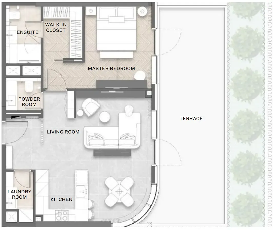 1 bedroom floor plan