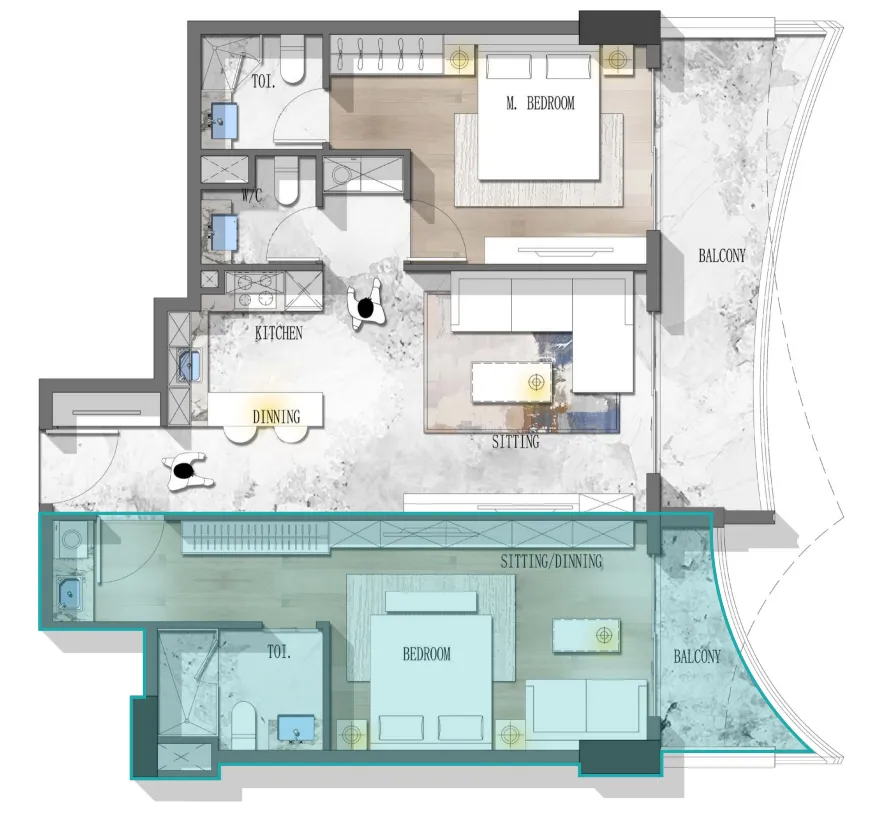 2 bed