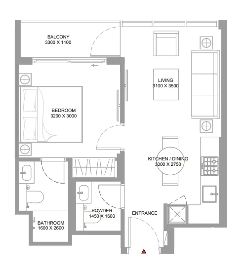 1 bed