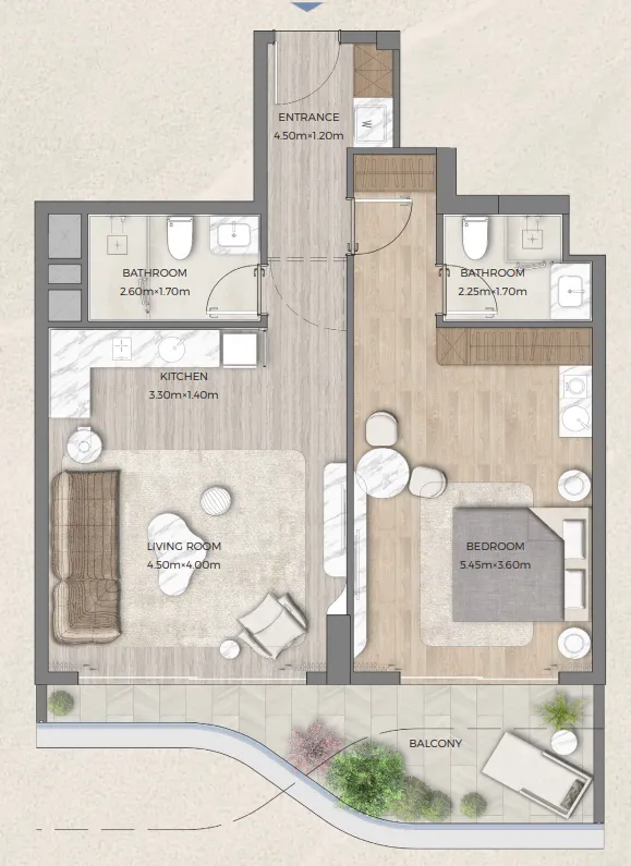1 bed