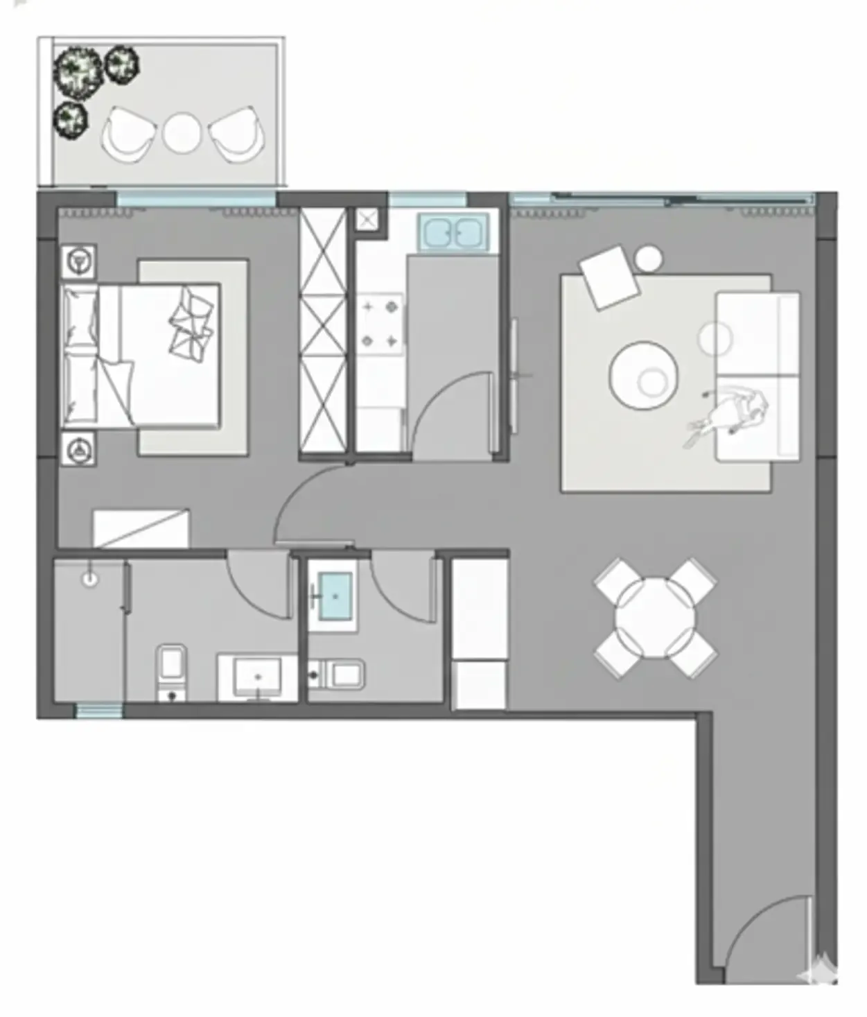 1 bed