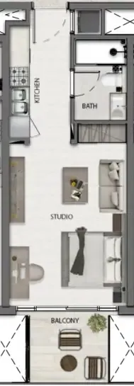 Deca Avana Residences Studio floor plan