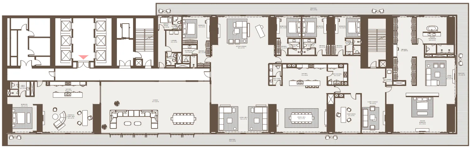 6 bedrooms floor plan