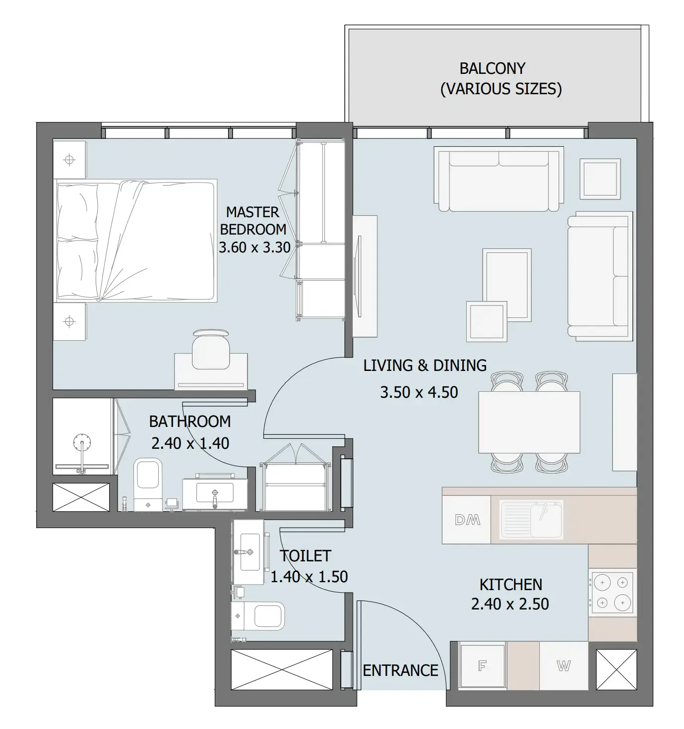 1 bed