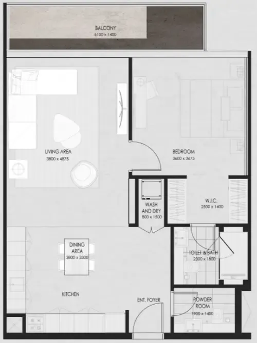 1 bed