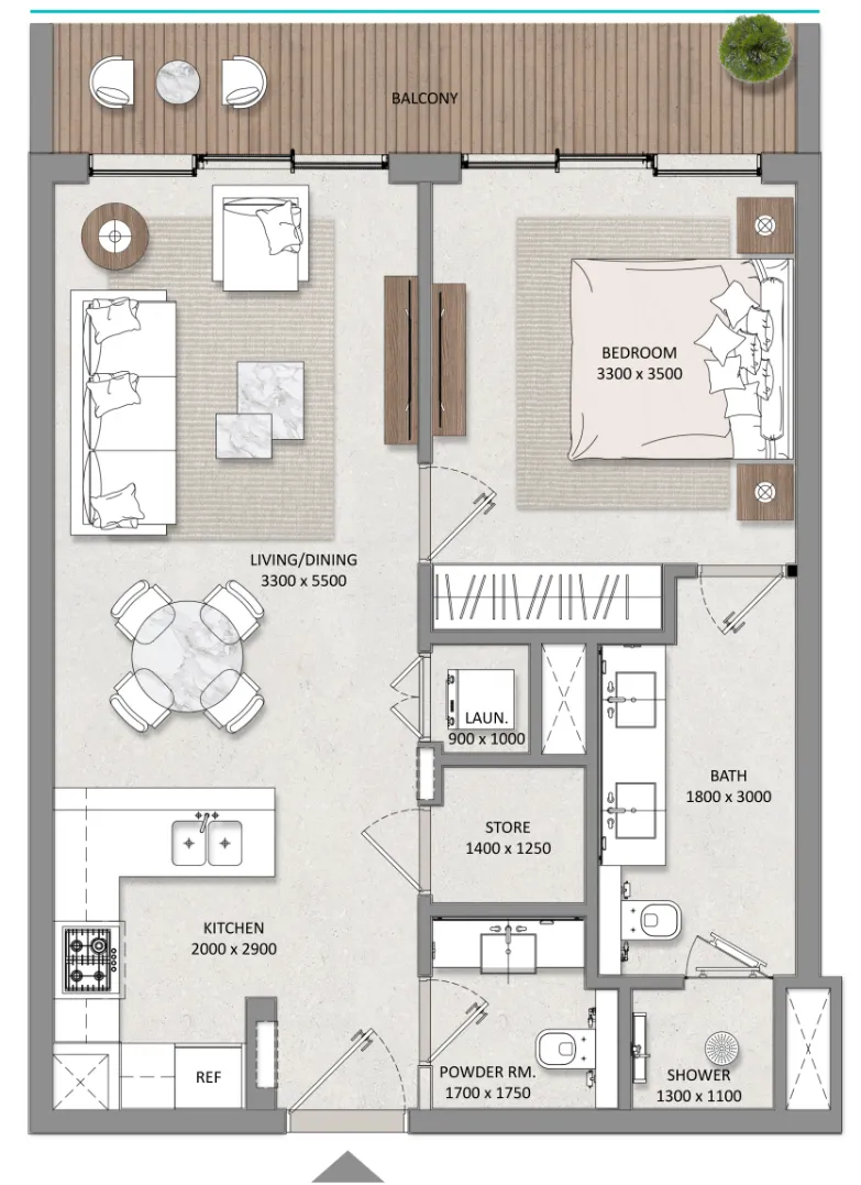 1 bed