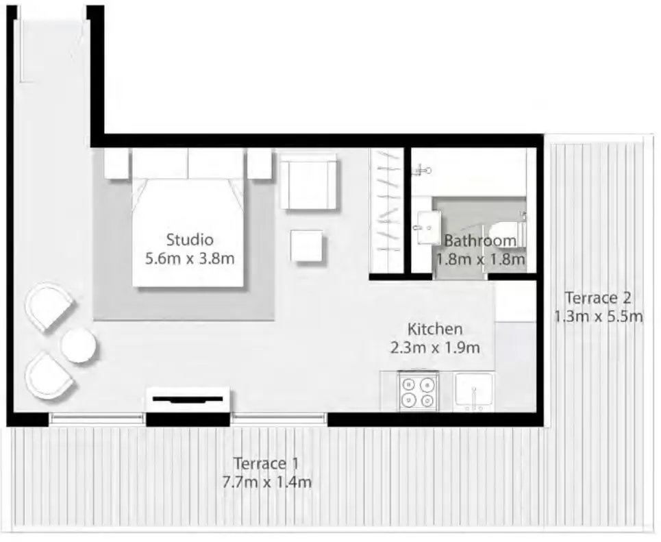 The Riff — Studio floor plan