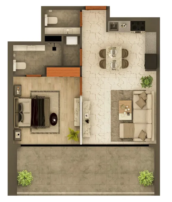 1 bed