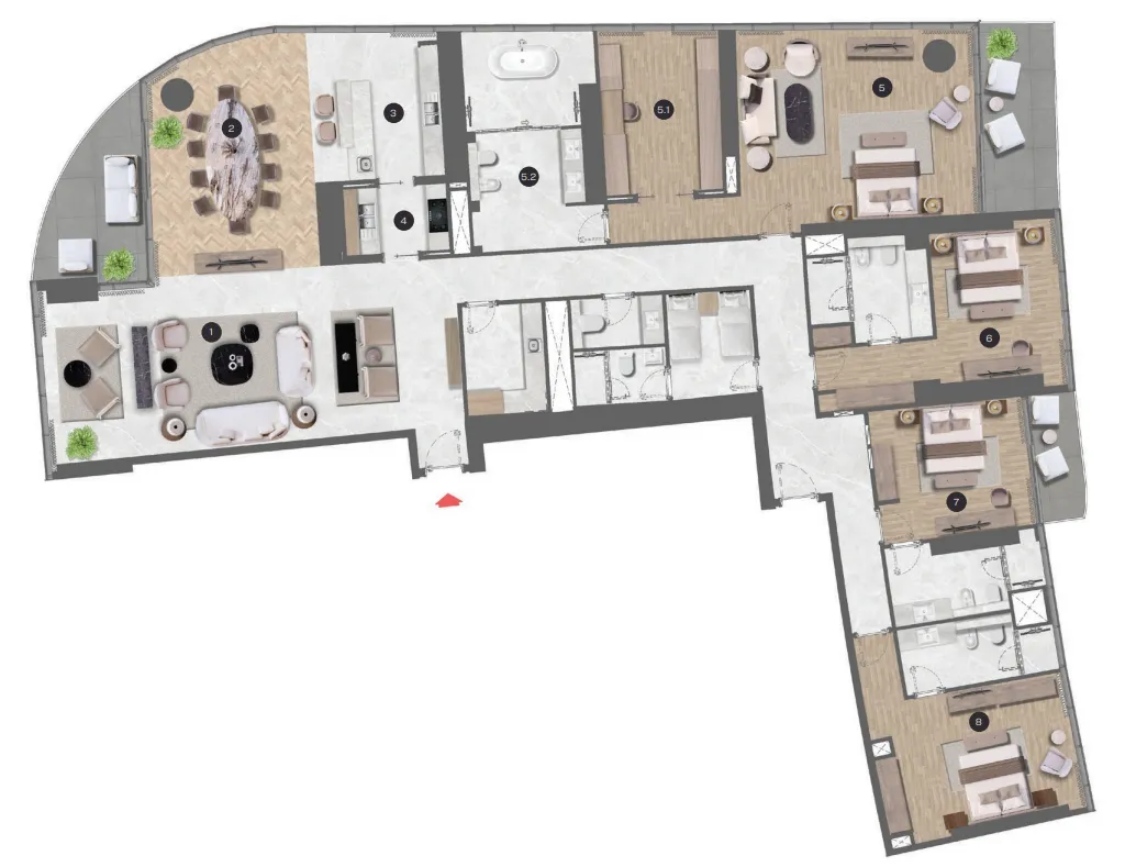 4 bedrooms floor plan