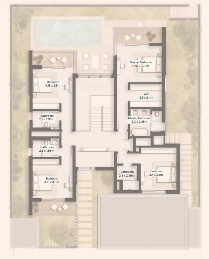 4 bed