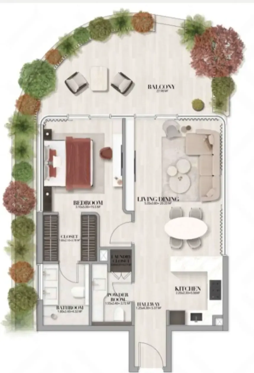 1 bed