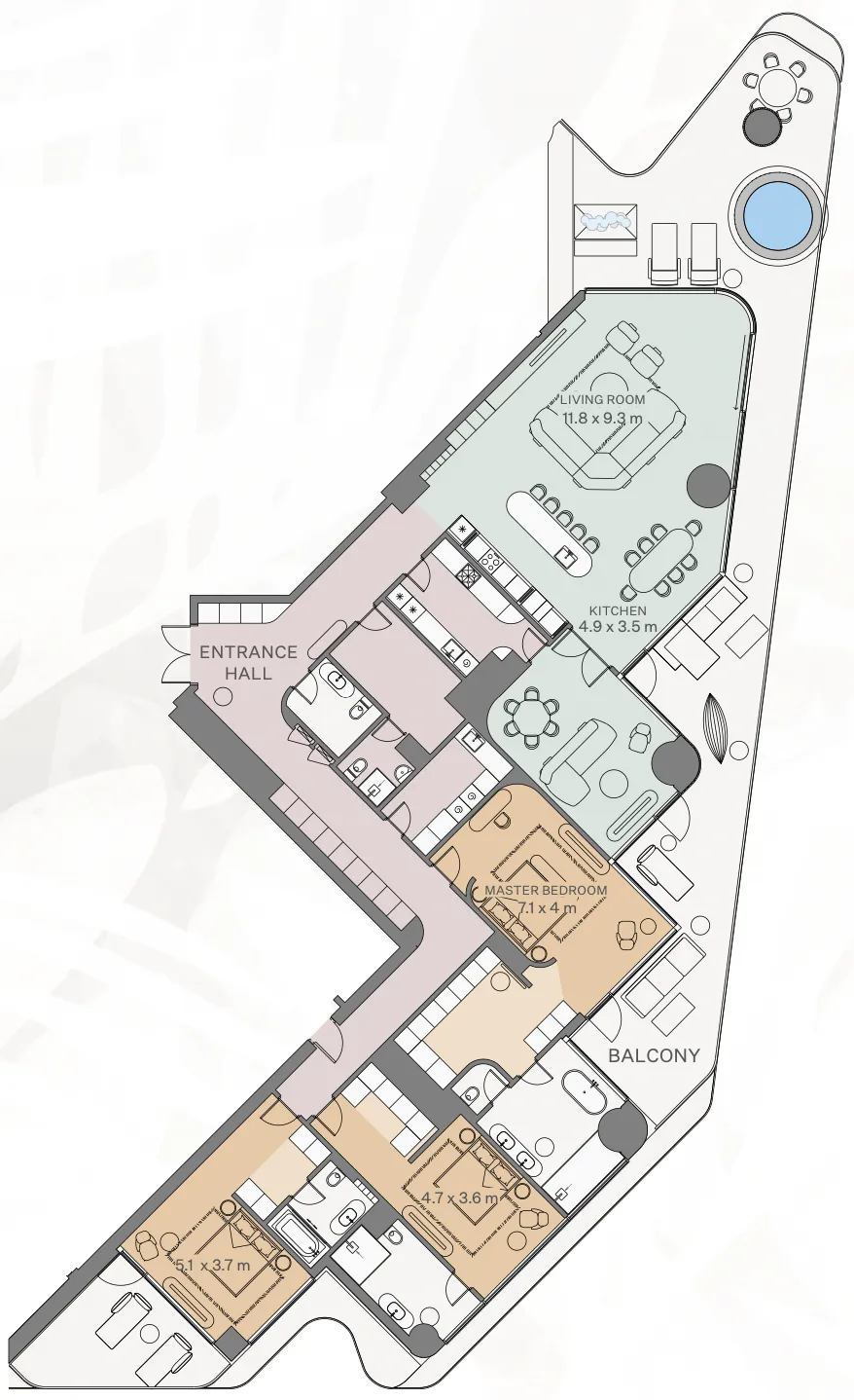 3 bedrooms floor plan