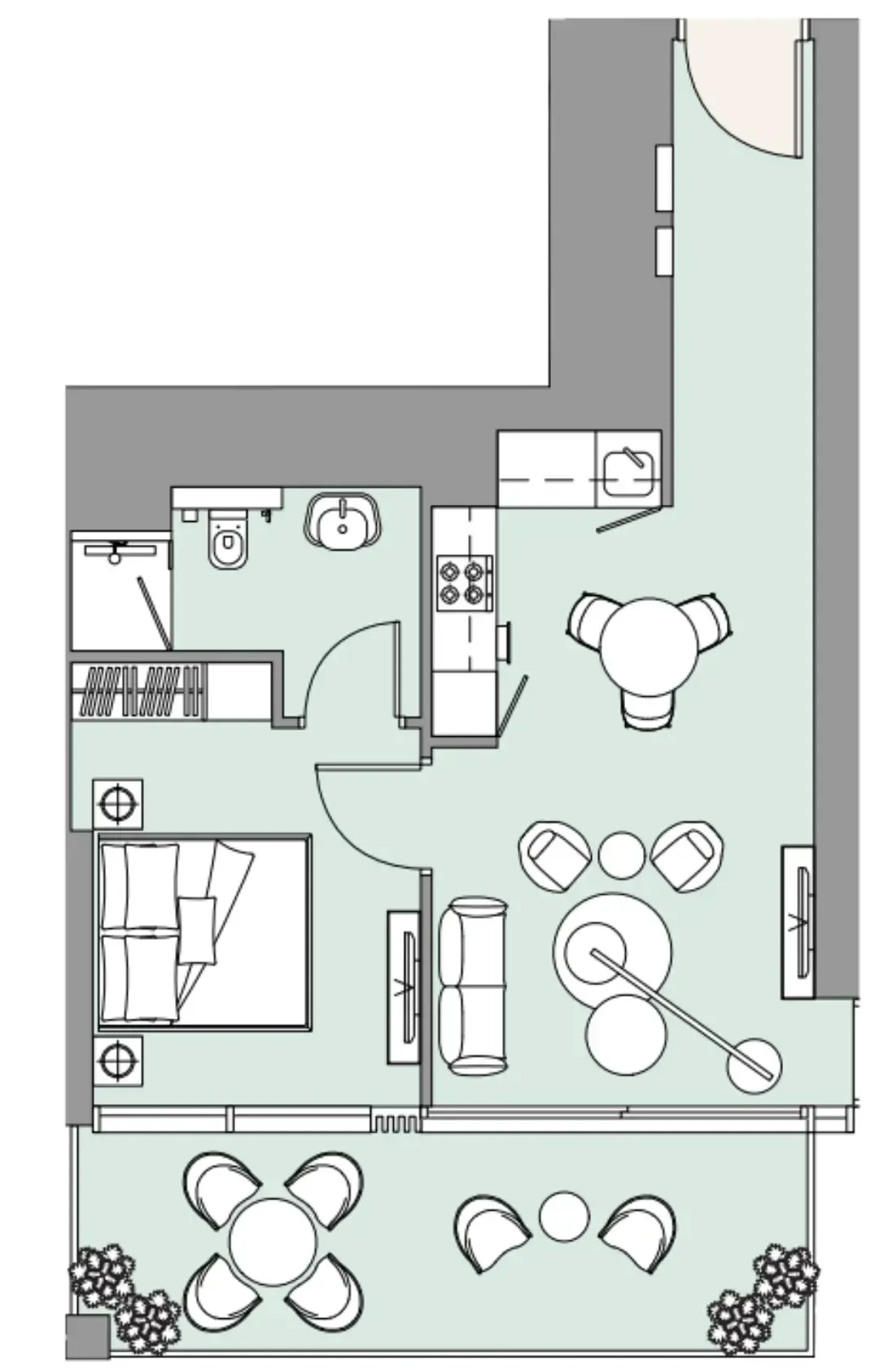 1 bed