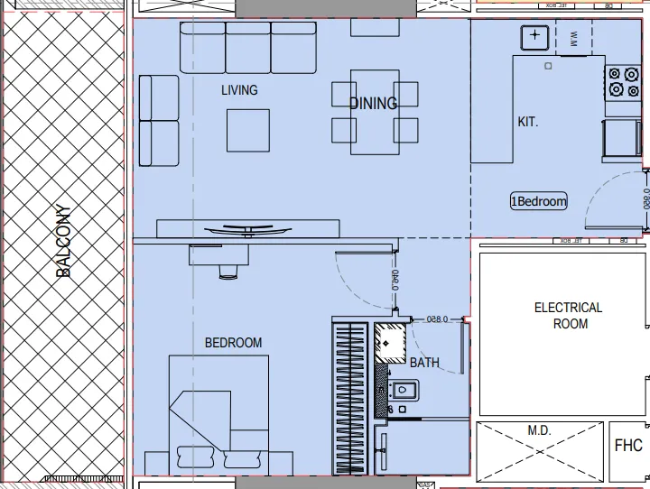 1 bed
