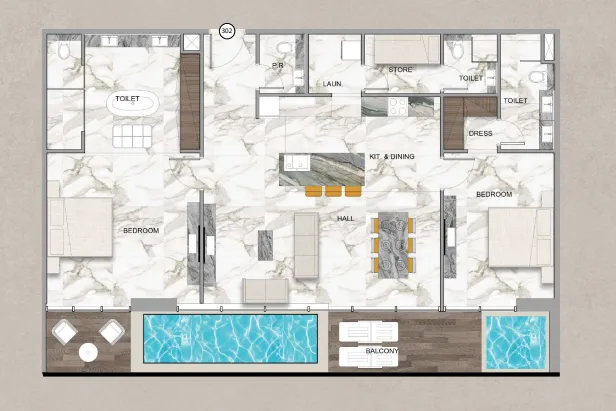 2 bed