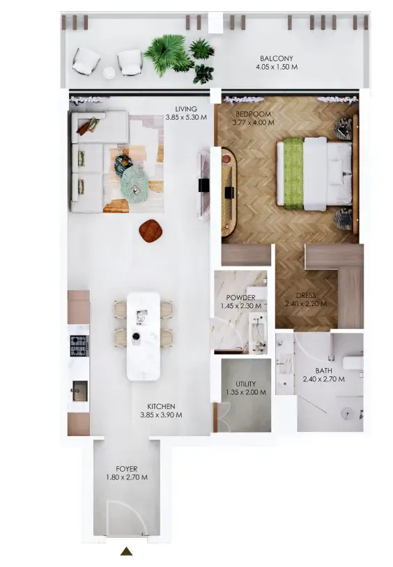 1 bed