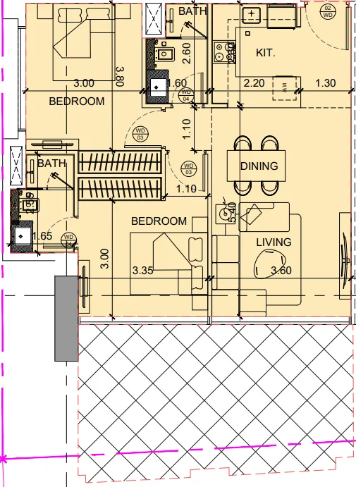 2 bed