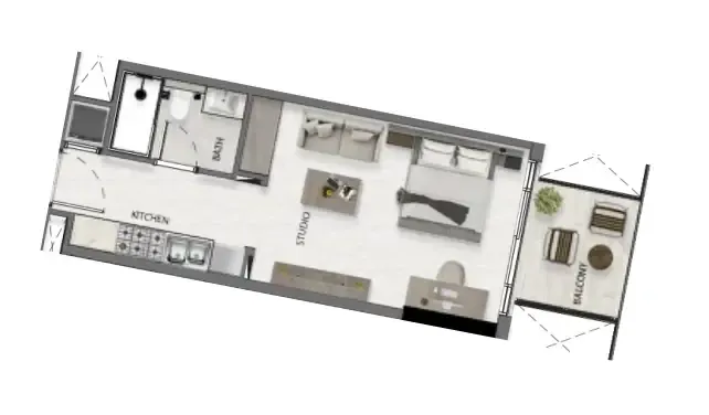 Deca Avana Residences Studio floor plan