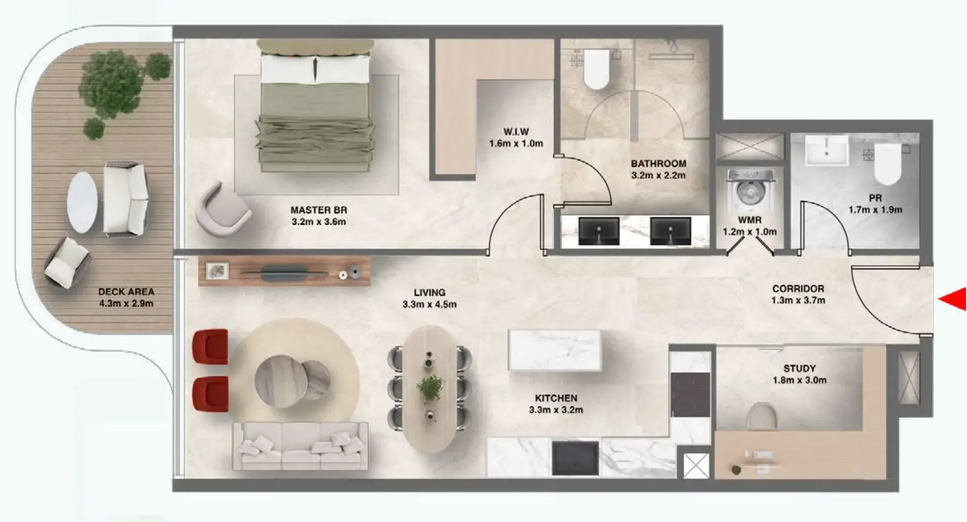 1 bed