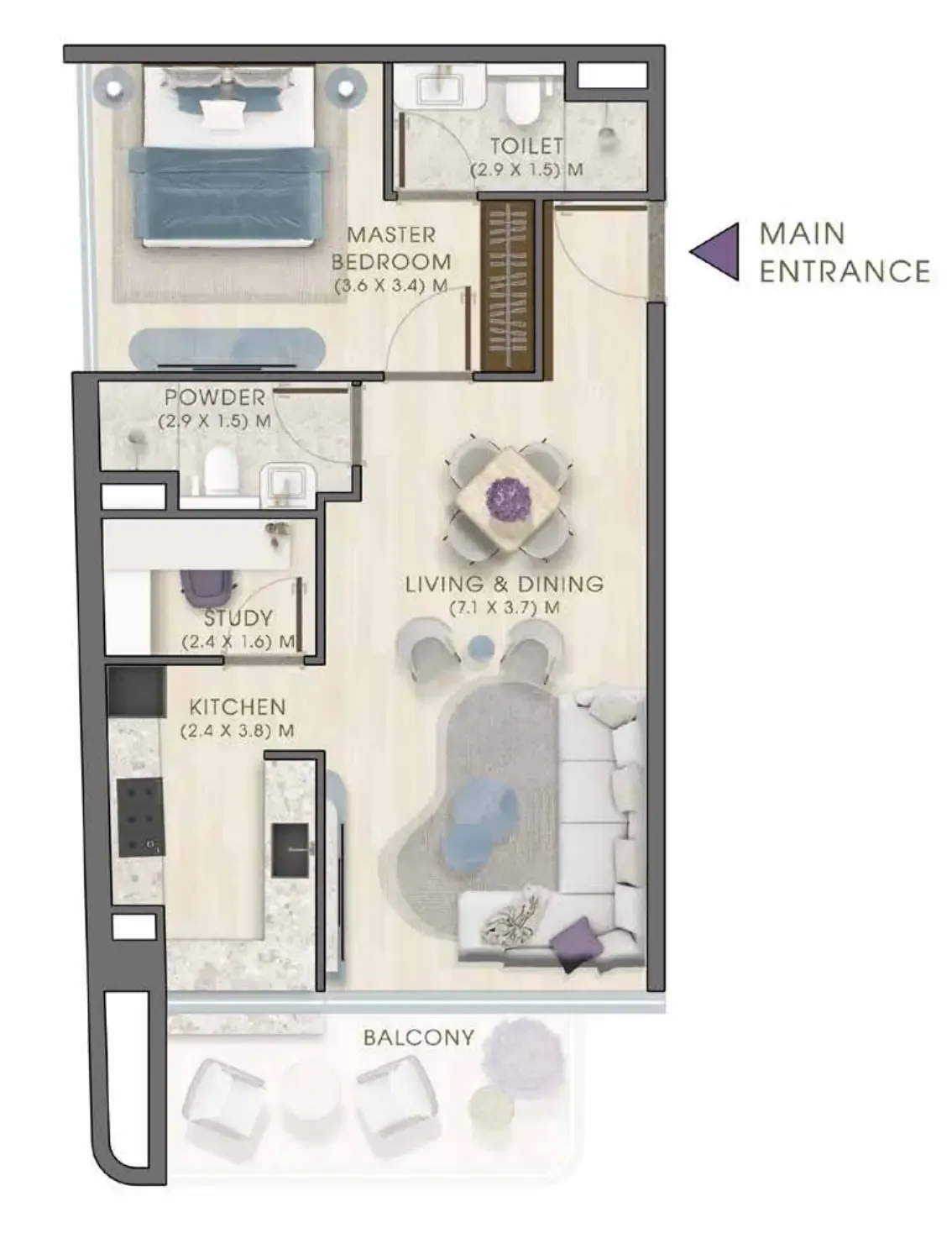 1 bed
