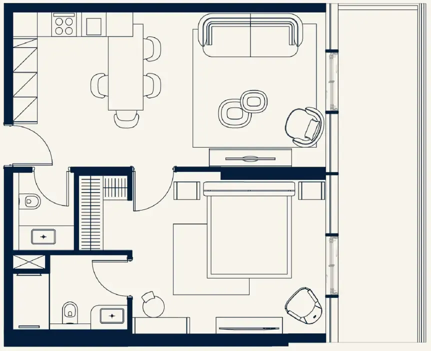 1 bedroom floor plan