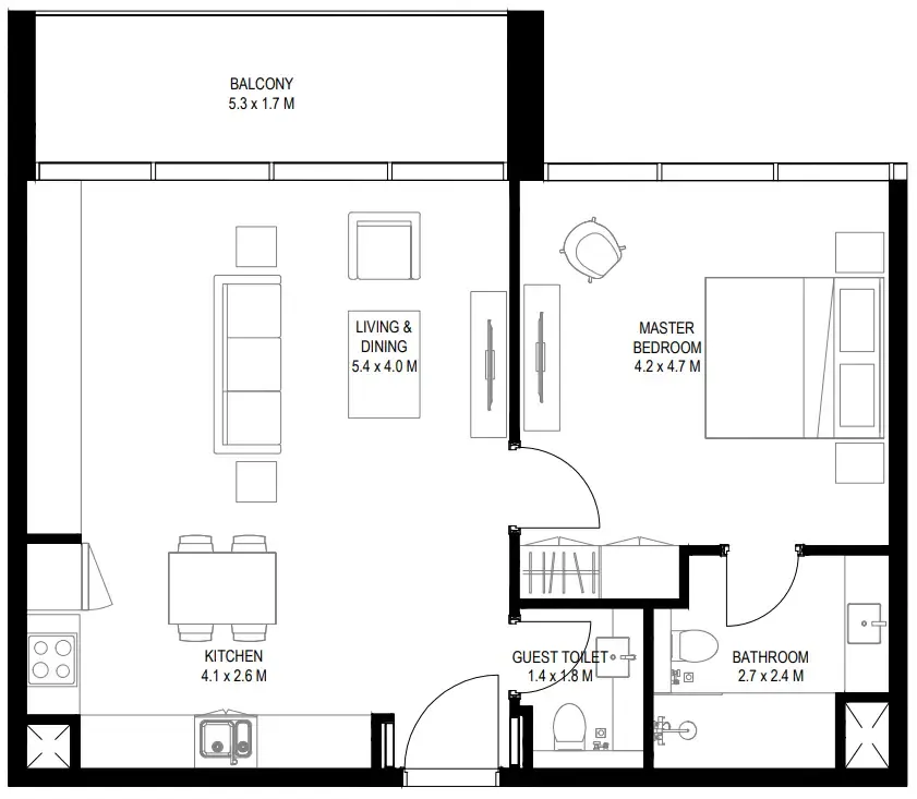 1BR Layout