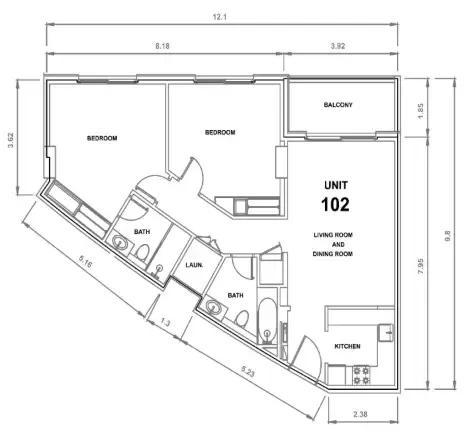 2 bed