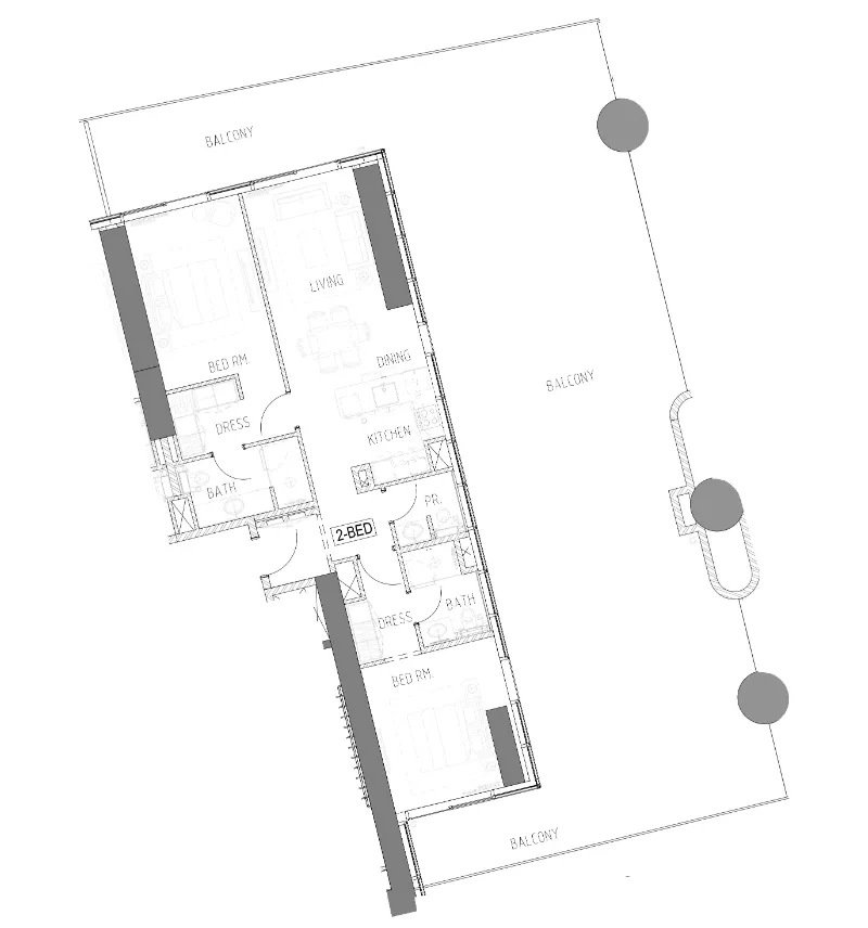 DAMAC Damac Bay 2 2BR floor plan