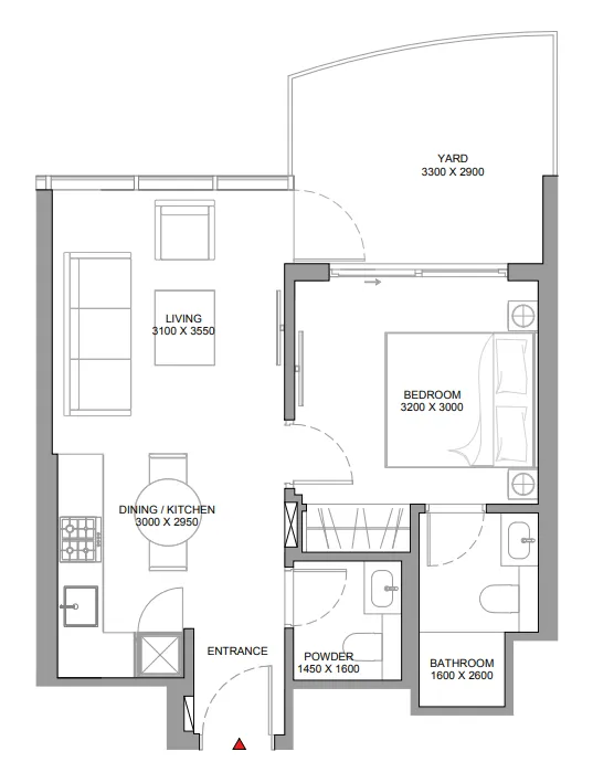 1 bed